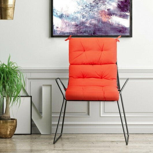 22 x 44 Inch Tufted Outdoor Patio Chair Seating Pad-Orange - Color: Orange W2B