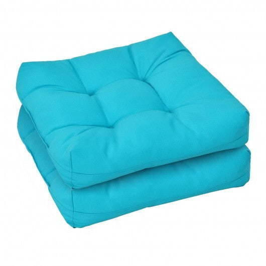21 Inch x 21 Inch Patio Chair Seat Cushion Pads for Indoor and Outdoor-Turquoise - Color: Turquoise W2B