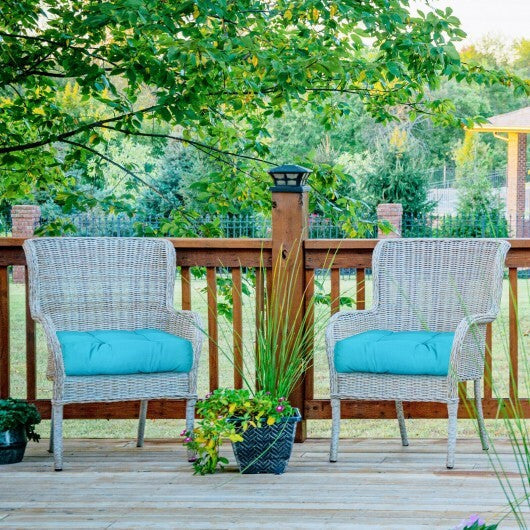 21 Inch x 21 Inch Patio Chair Seat Cushion Pads for Indoor and Outdoor-Turquoise - Color: Turquoise W2B