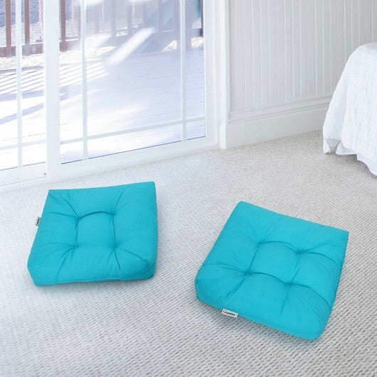 21 Inch x 21 Inch Patio Chair Seat Cushion Pads for Indoor and Outdoor-Turquoise - Color: Turquoise W2B