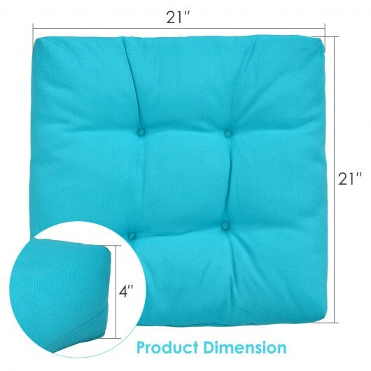 21 Inch x 21 Inch Patio Chair Seat Cushion Pads for Indoor and Outdoor-Turquoise - Color: Turquoise W2B