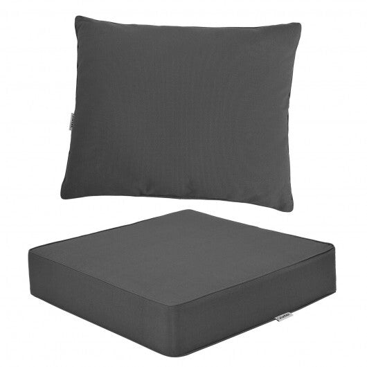 Deep Seat Chair Cushion Pads Set with Rope Belts for Indoor and Outdoor-Gray - Color: Gray W2B