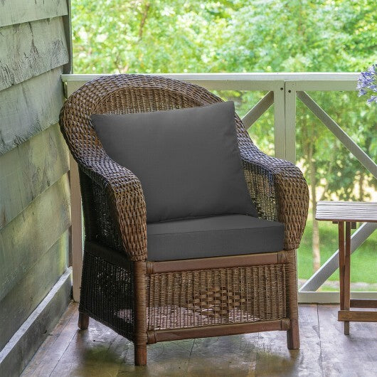 Deep Seat Chair Cushion Pads Set with Rope Belts for Indoor and Outdoor-Gray - Color: Gray W2B