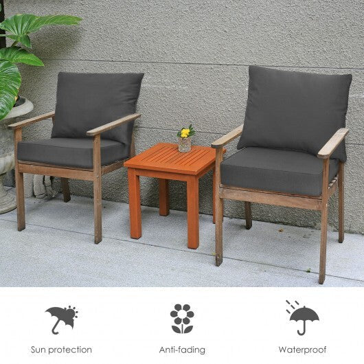Deep Seat Chair Cushion Pads Set with Rope Belts for Indoor and Outdoor-Gray - Color: Gray W2B