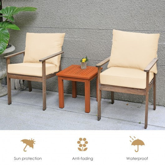 Deep Seat Chair Cushion Pads Set with Rope Belts for Indoor and Outdoor-Beige - Color: Beige W2B