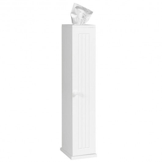 Free Standing Toilet Paper Holder with 4 Shelves and Top Slot for Bathroom-White - Color: White W2B