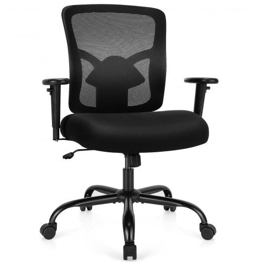 400LBS Mesh Big and Tall Office Chair Swivel Task Chair - Color: Black W2B