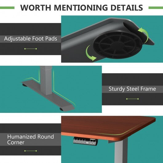 Electric Height Adjustable Standing Desk with Memory Controller-Black