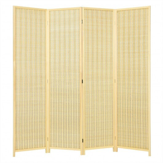 6 ft 4 Panel Portable Folding Room Divider Screen-Natural W2B