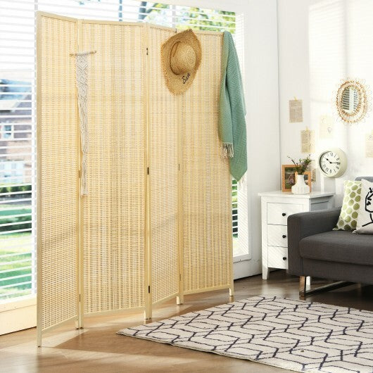 6 ft 4 Panel Portable Folding Room Divider Screen-Natural - Color: Natural W2B