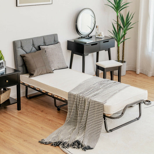 Rollaway Folding Bed with Memory Foam Mattress and Dust-Proof Bag Made in Italy