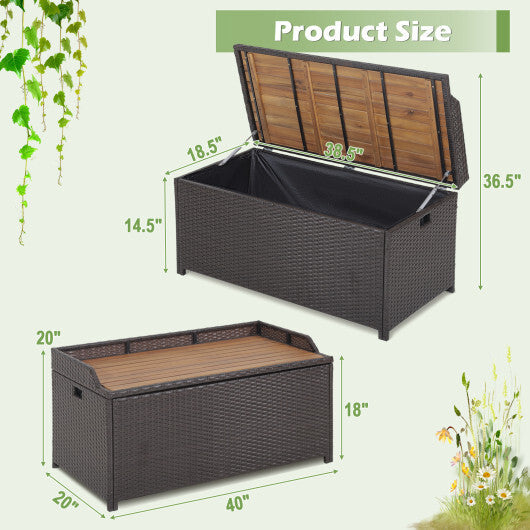45 Gallon Outdoor Storage Bench with Zippered Liner W2B