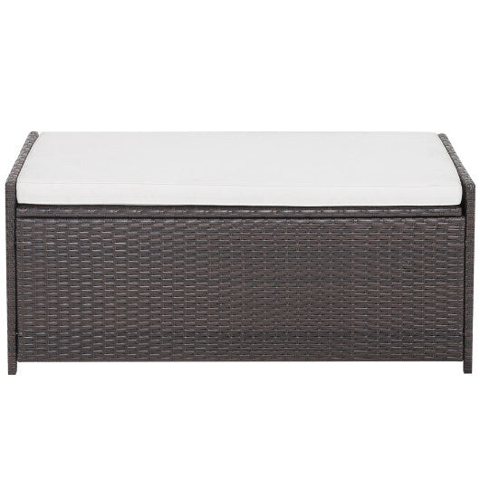 34 Gallon Patio Storage Bench with Seat Cushion and Zippered Liner W2B