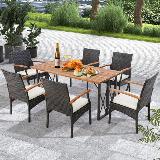 Patio Wicker Chair Set of 2 with Soft Zippered Cushion W2B