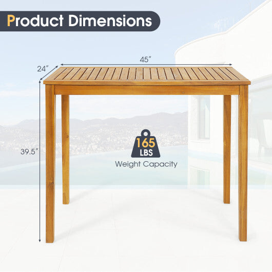 Rectangular Indoor and Outdoor Bar Height Table for Garden