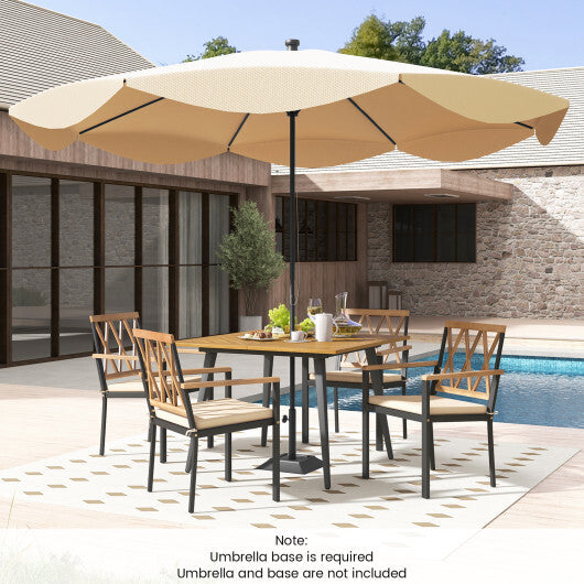 Outdoor Dining Table and Chairs with Cushions and 1.9 inches Umbrella Hole W2B