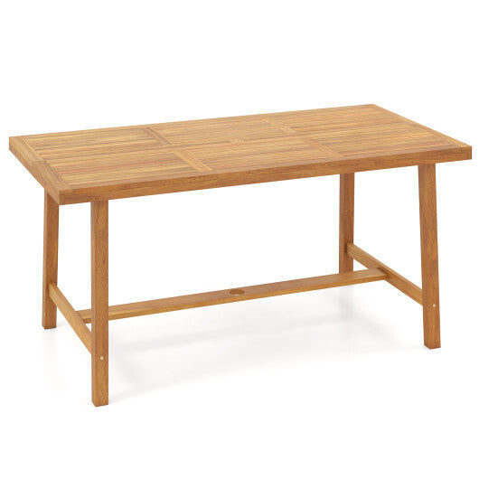 Acacia Wood Dining Table for 6 People Heavy-Duty Indoor Outdoor