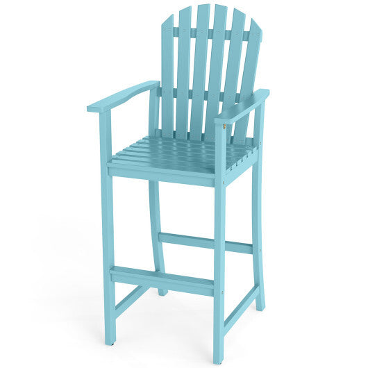 Tall Adirondack Chair with Armrests and Footrest for Deck-Turquoise W2B