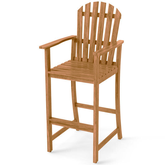 Tall Adirondack Chair with Armrests and Footrest for Deck-Turquoise W2B