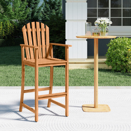 Tall Adirondack Chair with Armrests and Footrest for Deck-Turquoise W2B