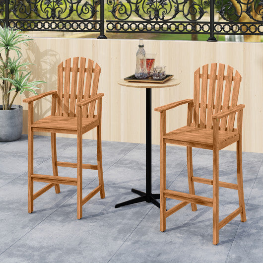 Tall Adirondack Chair with Armrests and Footrest for Deck-Turquoise W2B