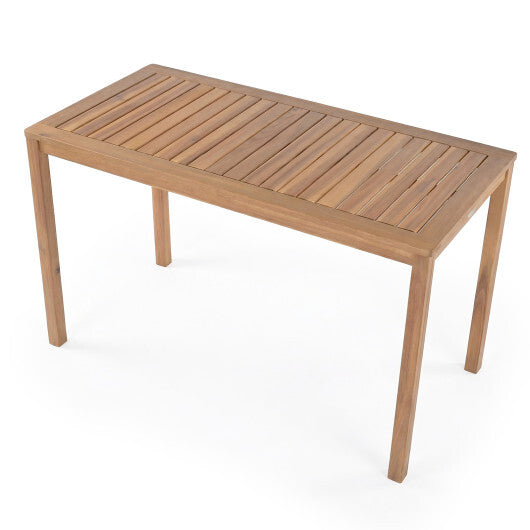 Outdoor Acacia Wood Dining Table with Slatted Tabletop for 4-6 W2B