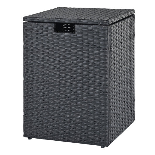 Rattan Propane Tank Cover Patio Hideaway Tank Side Table-Brown W2B