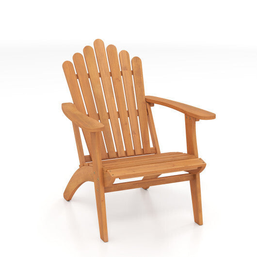 Acacia Wood Outdoor Patio Chair with 400 lbs Weight Capacity-Natural W2B