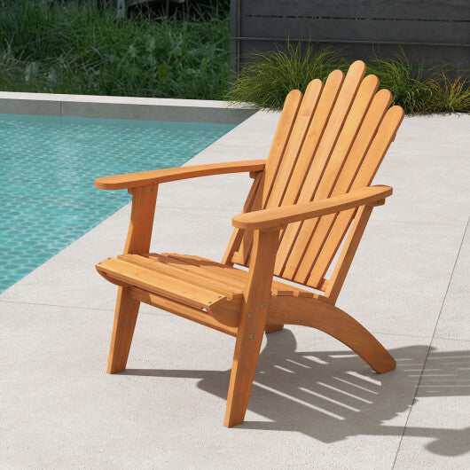 Acacia Wood Outdoor Patio Chair with 400 lbs Weight Capacity-Natural W2B