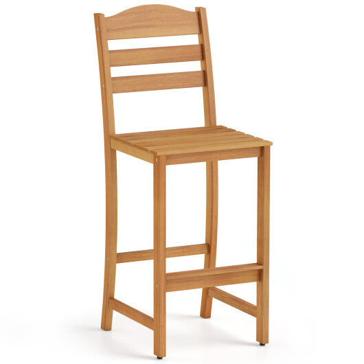 Solid Acacia Wood Bar Stools Heavy-duty Outdoor Barstools with 400 LBS Max Load W2B