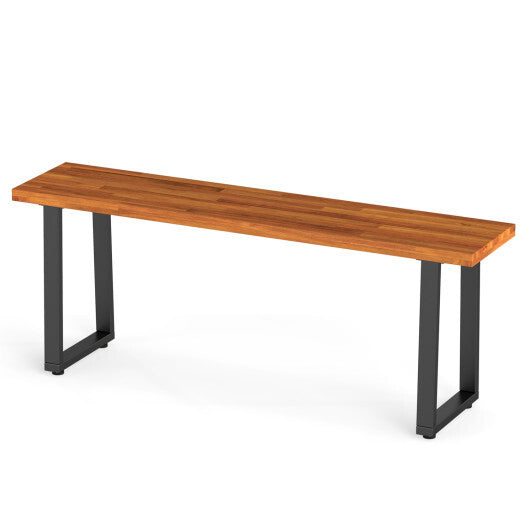 Set of 1 Wood Patio Bench 47.5" Long Dining Bench for Entryway Poolside W2B