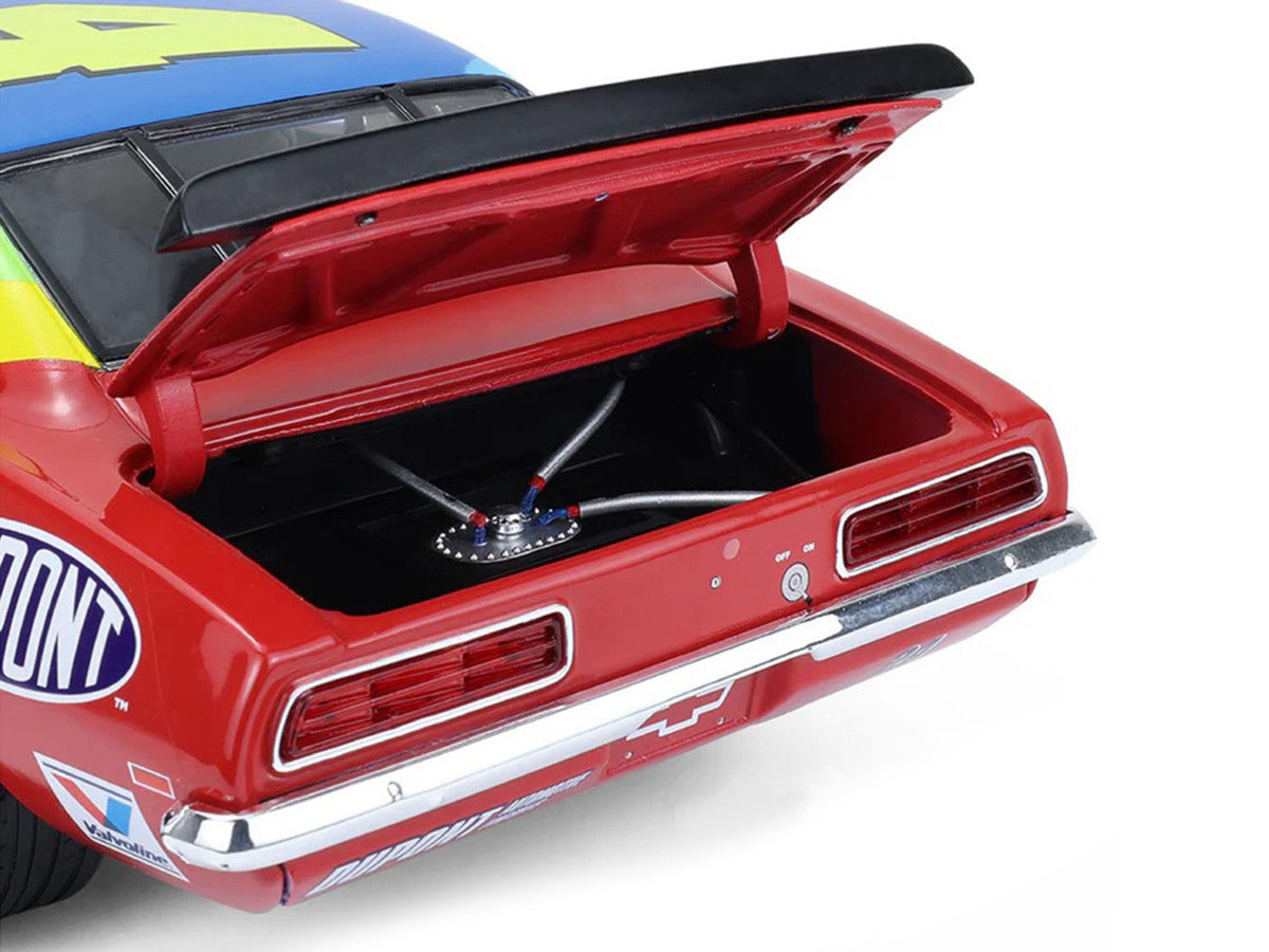 1969 Chevrolet Camaro #24 Jeff Gordon "Hendrick Motorsports First Win Tribute" Blue and Red with Rainbow Stripes 1/18 Diecast Model Car by Highway 61-4