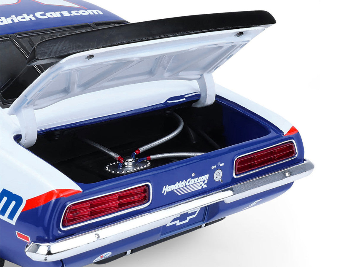 1969 Chevrolet Camaro #5 Kyle Larson "Hendrick Motorsports First Win Tribute" Blue and White with Graphics 1/18 Diecast Model Car by Highway 61-3