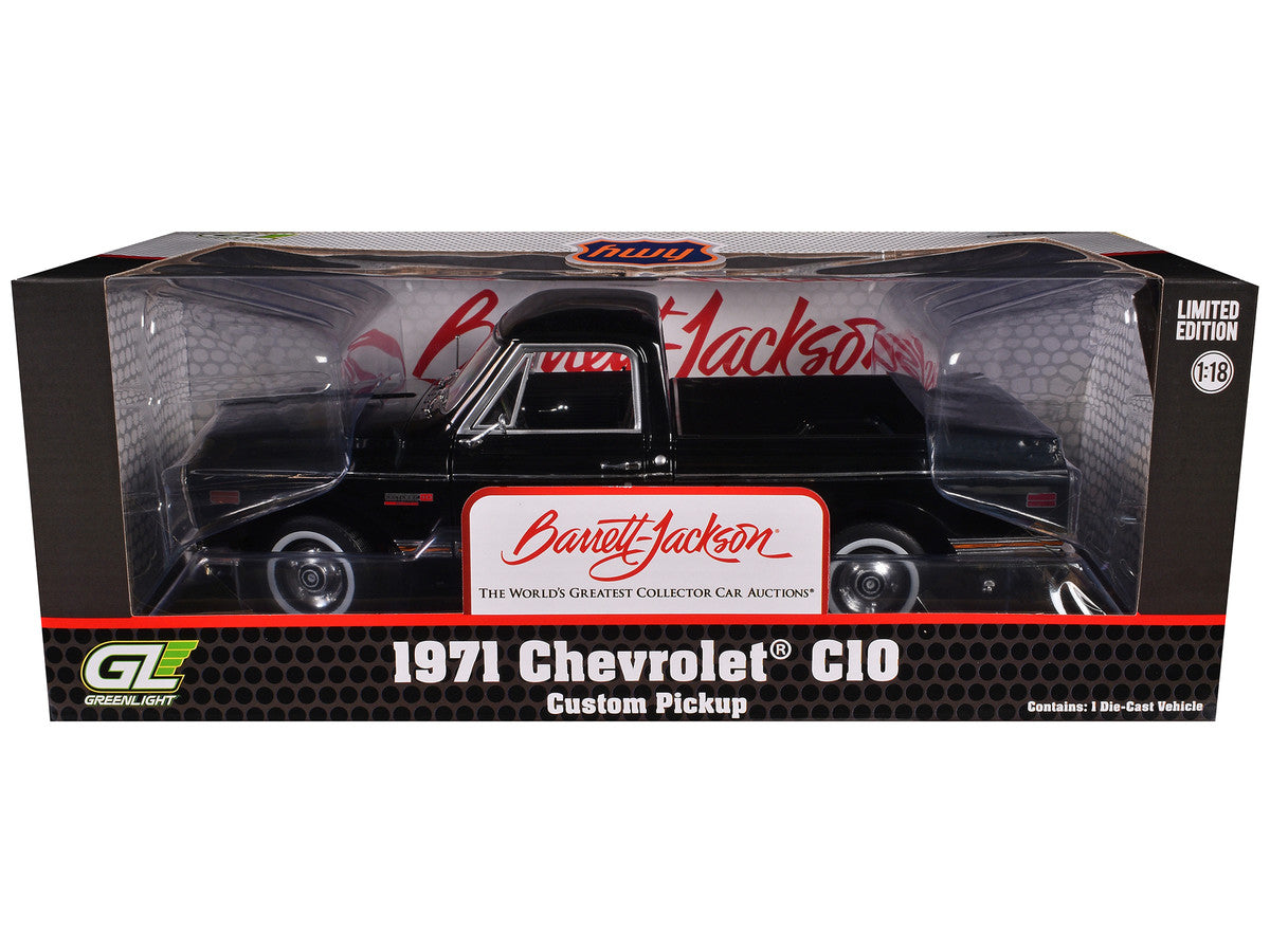 1971 Chevrolet C-10 Custom Pickup Truck Black "Barrett-Jackson - Scottsdale 2024" 1/18 Diecast Model Car by Highway 61-1
