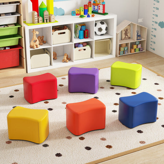 Modular Stool Set for Kids 6 PCS Butterfly Stools-Multicolor W2B