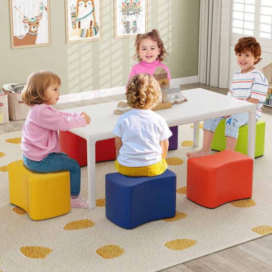 Modular Stool Set for Kids 6 PCS Butterfly Stools-Multicolor W2B