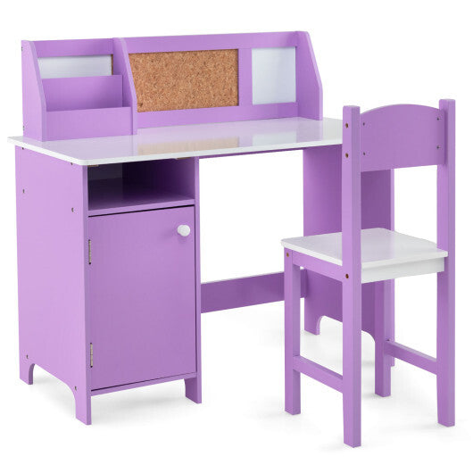 Kids Table and Chair Set for Arts  Crafts  Homework  Home School-Purple