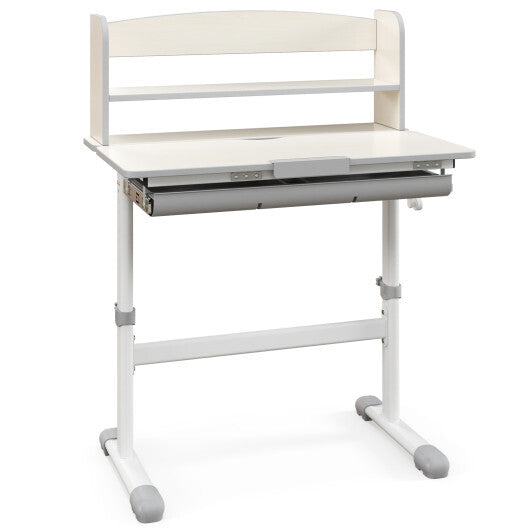 Height Adjustable Kids Study Desk with Tilt Desktop-Blue W2B