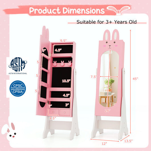 Kids Room Furniture Set with Princess Vanity Table and Chair-White