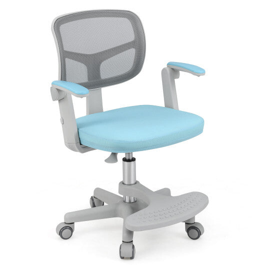 Kids Desk Chair Children Study Chair with Adjustable Height Armrest and Footrest-Blue