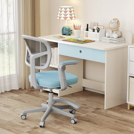 Kids Desk Chair Children Study Chair with Adjustable Height Armrest and Footrest-Blue