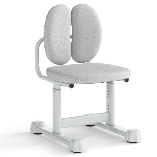 Kids Desk Chair Children Study Chair with Double Back Support and Adjustable Height-Gray W2B