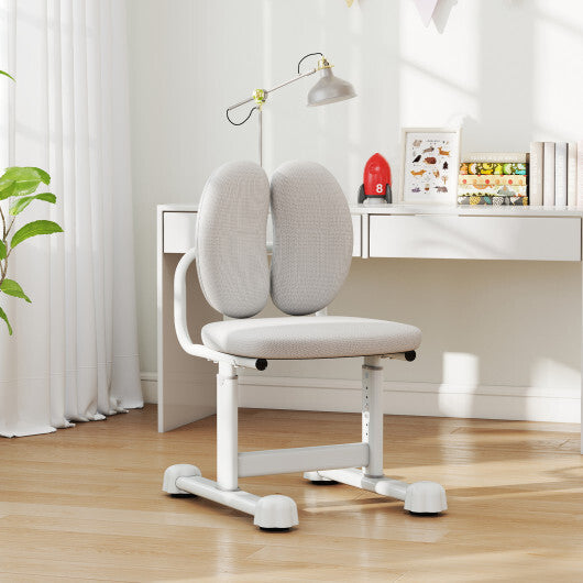 Kids Desk Chair Children Study Chair with Double Back Support and Adjustable Height-Gray W2B