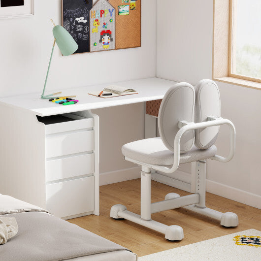 Kids Desk Chair Children Study Chair with Double Back Support and Adjustable Height-Gray W2B