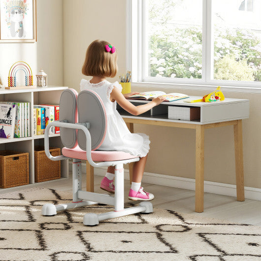Kids Desk Chair Children Study Chair with Double Back Support and Adjustable Height-Gray W2B