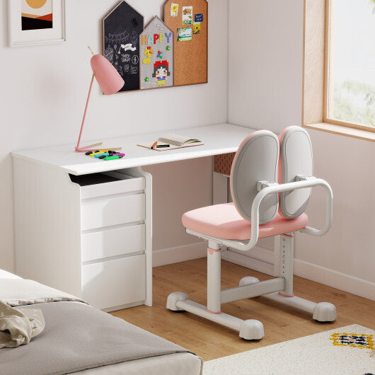 Kids Desk Chair Children Study Chair with Double Back Support and Adjustable Height-Gray W2B