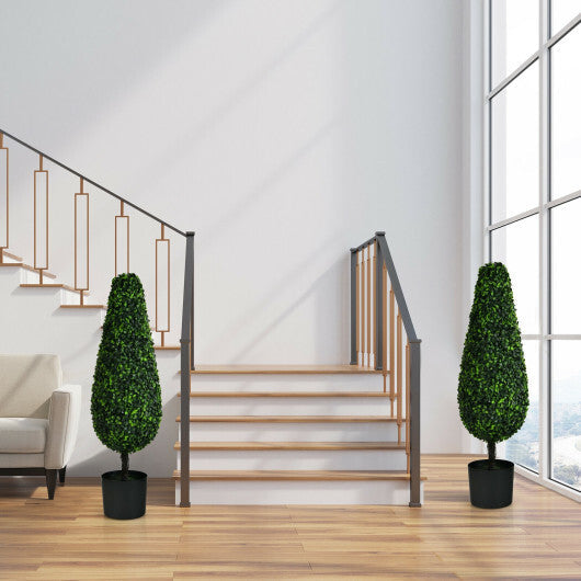 2 Pack 3 Feet Artificial Tower UV Resistant Indoor Outdoor Topiary Tree W2B