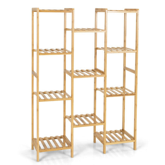 9/11-Tier Bamboo Plant Stand for Living Room Balcony Garden-9-Tier