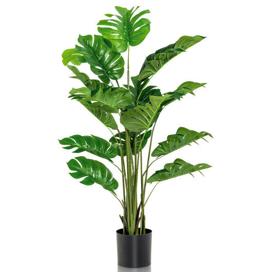 5 Feet Artificial Tree Faux Monstera Deliciosa Plant for Home Indoor and Outdoor W2B