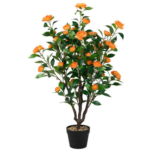 3.3 Feet Artificial Camellia Tree for Indoor and Outdoor W2B